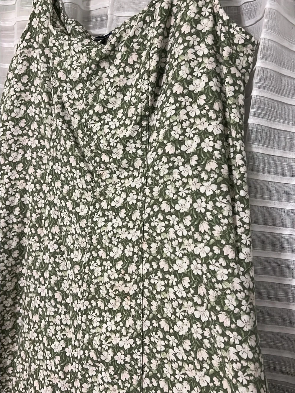 Old Navy Green Floral Midi Skirt
